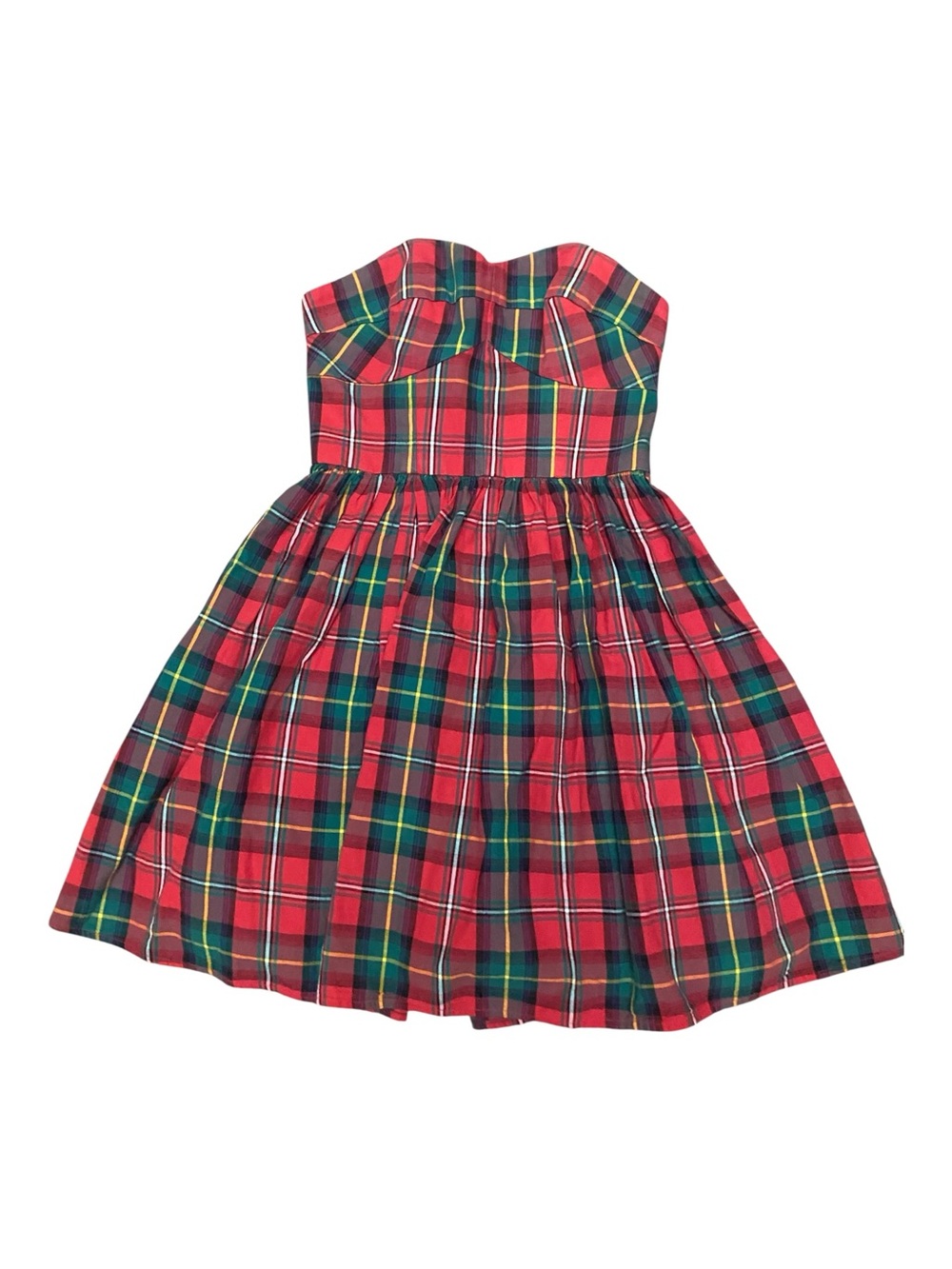 Jack Wills Womens Red Plaid Tartan Strapless Mini Dress